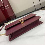 GUCCI | Softbit continental wallet ob chain grainy leather in burgundy - 4