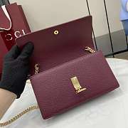 GUCCI | Softbit continental wallet ob chain grainy leather in burgundy - 3