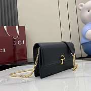 GUCCI | Softbit continental wallet ob chain grainy leather in black - 6