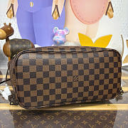 LOUIS VUITTON | Neverfull MM Bag Damier Ebene Canvas Cerise Red - 5