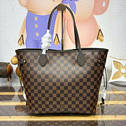 LOUIS VUITTON | Neverfull MM Bag Damier Ebene Canvas Cerise Red - 4