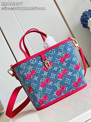  LV x TM Neverfull Inside Out BB bag Monogram Denim with cherry motif - 2