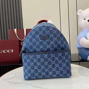 GUCCI | Children's GG backpack Blue and ivory GG denim