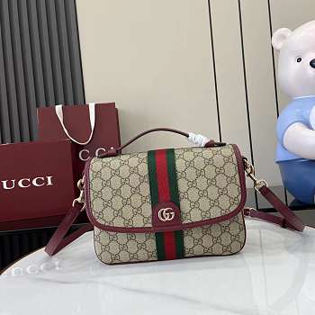 GUCCI | Ophidia medium top handle bag in burgundy