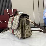 GUCCI | Ophidia medium top handle bag beige and dark brown  - 6