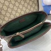 GUCCI | Ophidia medium top handle bag beige and dark brown  - 5