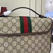 GUCCI | Ophidia medium top handle bag beige and dark brown  - 3
