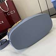 GUCCI | 73 medium bucket bag Dusty blue smooth leather - 5