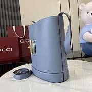GUCCI | 73 medium bucket bag Dusty blue smooth leather - 3