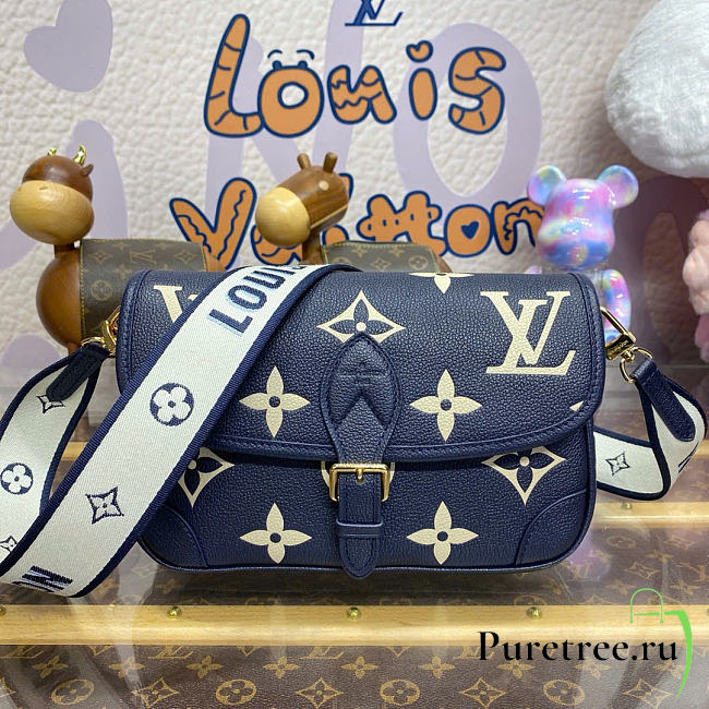 LOUIS VUITTON | Diane Monogram Empriente Leather Tourterelle Navy Blue - 1