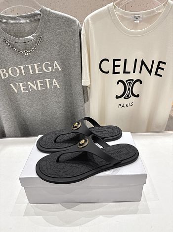 VERSACE | Alia Rubber Flat Sandals In Black