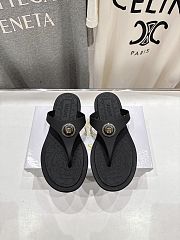 VERSACE | Alia Rubber Flat Sandals In Black - 4