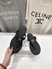 VERSACE | Alia Rubber Flat Sandals In Black - 2