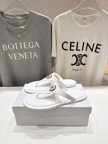 VERSACE | Alia Rubber Flat Sandals In White