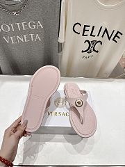 VERSACE | Alia Rubber Flat Sandals In Pink - 5