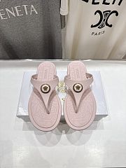 VERSACE | Alia Rubber Flat Sandals In Pink - 3
