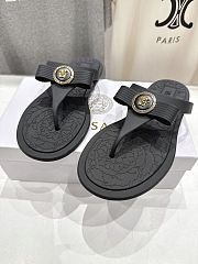 VERSACE | Alia Rubber Flat Sandals In Black 02 - 6