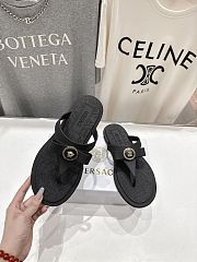 VERSACE | Alia Rubber Flat Sandals In Black 02 - 4