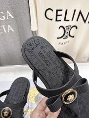 VERSACE | Alia Rubber Flat Sandals In Black 02 - 3