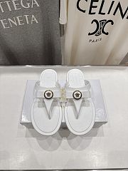 VERSACE | Alia Rubber Flat Sandals In White 02 - 5