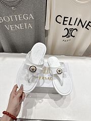VERSACE | Alia Rubber Flat Sandals In White 02 - 4