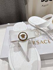 VERSACE | Alia Rubber Flat Sandals In White 02 - 2