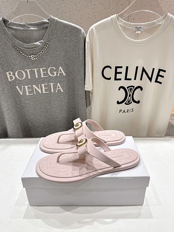 VERSACE | Alia Rubber Flat Sandals In Pink 02