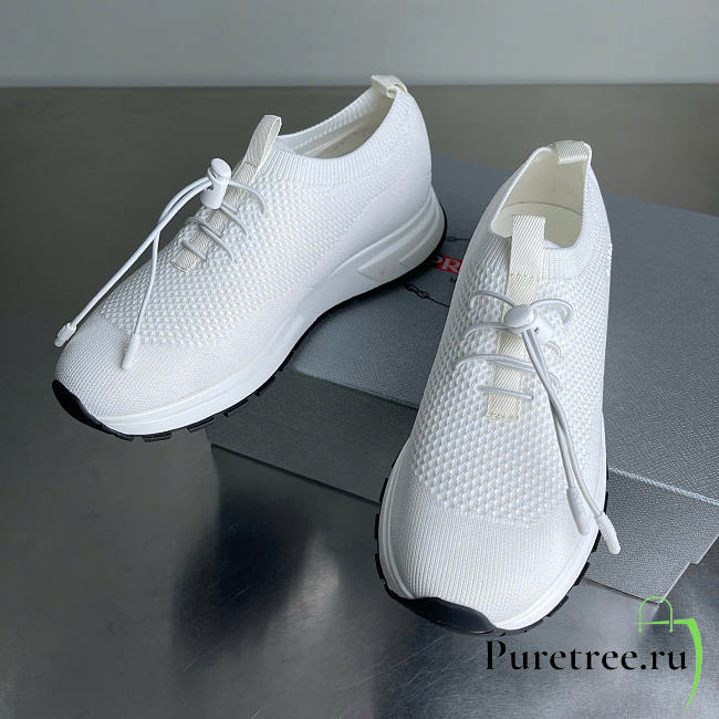 PRADA | Fabric round toe slip-on in white - 1