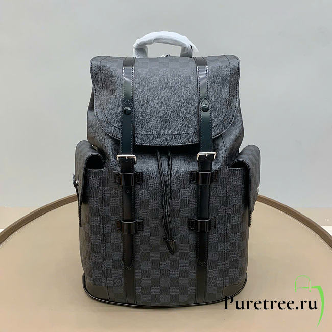 LOUIS VUITTON | Christopher MM Backpack Damier Graphite Canvas Material N41379 - 1