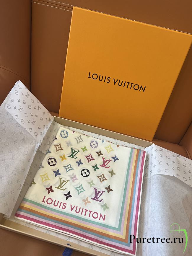 LVxTM Monogram Multicolor scarf in white - 1