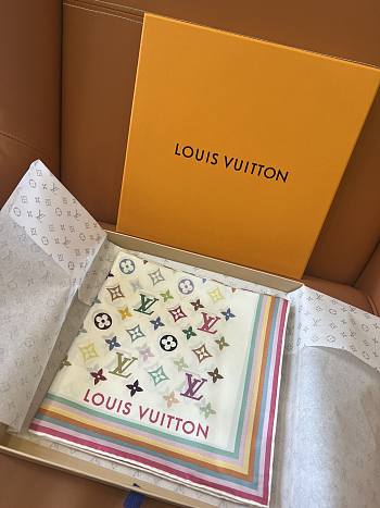 LVxTM Monogram Multicolor scarf in white