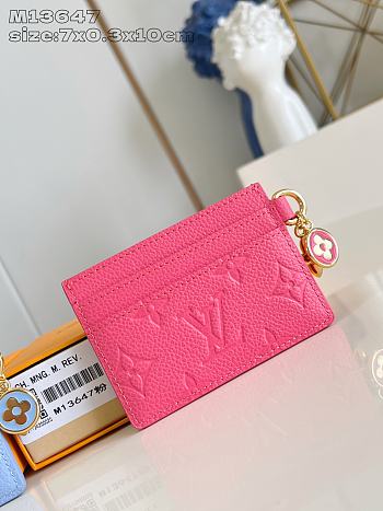 LOUIS VUITTON | Charms Card Holder Monogram Empreinte Leather In Pink