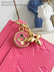 LOUIS VUITTON | Charms Card Holder Monogram Empreinte Leather In Pink - 4