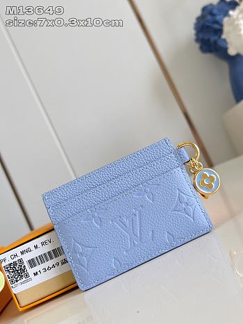 LOUIS VUITTON | Charms Card Holder Monogram Empreinte Leather In Blue