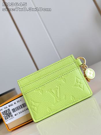 LOUIS VUITTON | Charms Card Holder Monogram Empreinte Leather In Green 