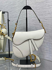 DIOR | Saddle Bag With Strap In White - 1