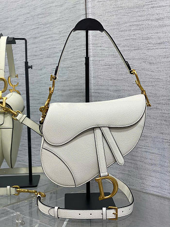 DIOR | Saddle Bag With Strap In White