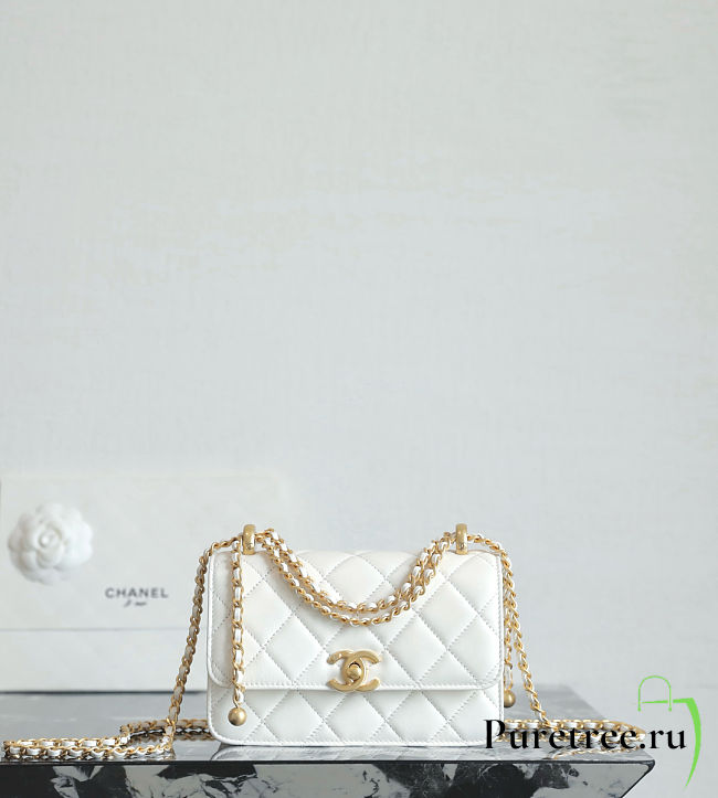 CHANEL | WOC Lambskin White Size 19x12x8 cm - 1