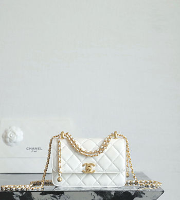 CHANEL | WOC Lambskin White Size 19x12x8 cm