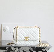 CHANEL | WOC Lambskin White Size 22x14.5x8 cm - 1