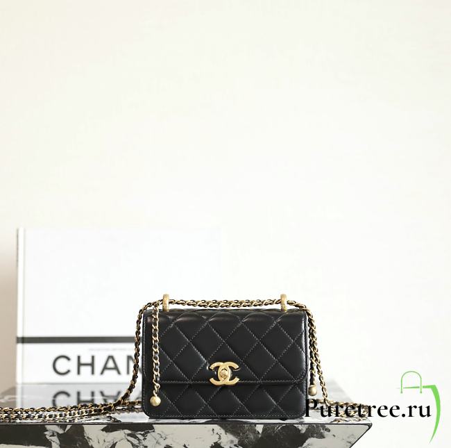 CHANEL | WOC Lambskin Black Size 19x12x8 cm - 1