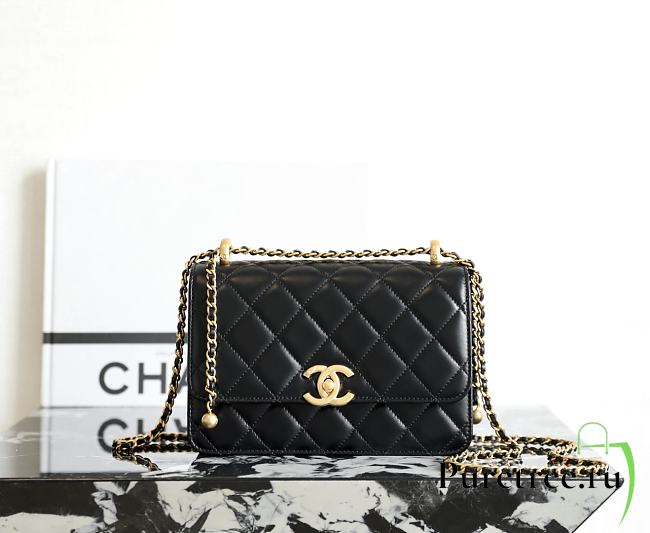 CHANEL | WOC Lambskin Black Size 22x14.5x8 cm - 1