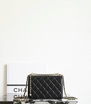 CHANEL | WOC Lambskin Black Size 22x14.5x8 cm - 5