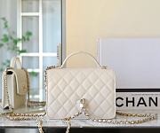 CHANEL | Top Handle Bag In White Size 18x14x3 cm - 3
