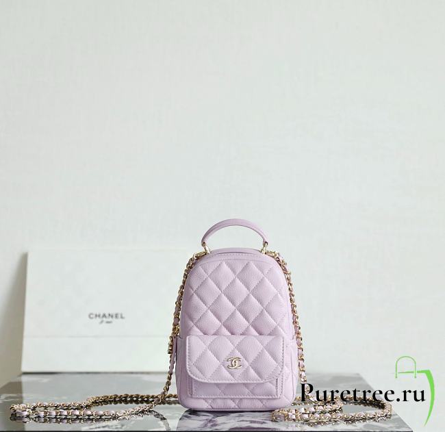 CHANEL | CC Mini Classic Backpack Carviar In Pink  - 1