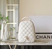 CHANEL | CC Mini Classic Backpack Carviar In White  - 5