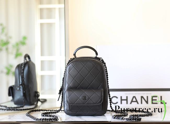 CHANEL | CC Mini Classic Backpack Lambskin Black Harhware In Black - 1