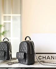 CHANEL | CC Mini Classic Backpack Carviar Silver Hardware In Black - 4
