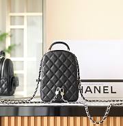 CHANEL | CC Mini Classic Backpack Carviar Silver Hardware In Black - 3