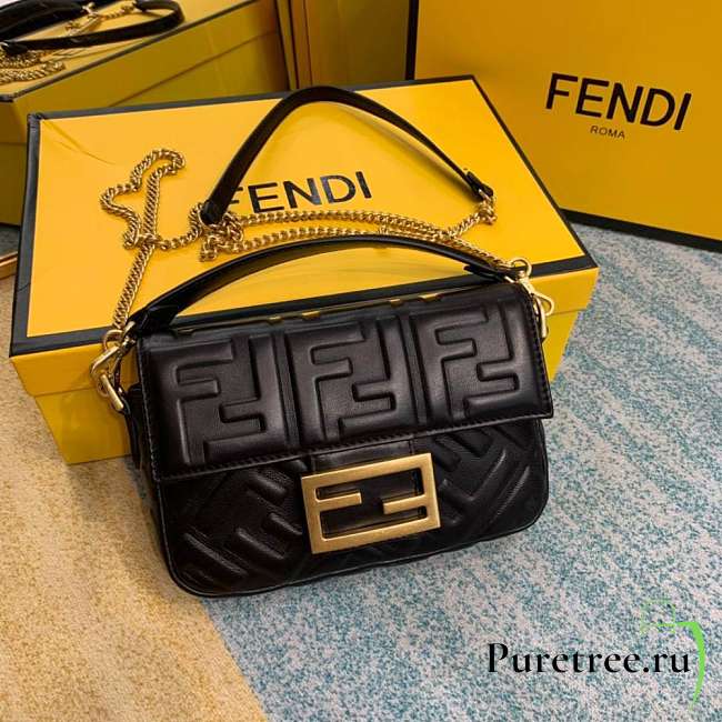 FENDI | Baguette Mini Leather Black - 1